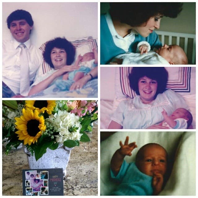 Collage of photos of my mom