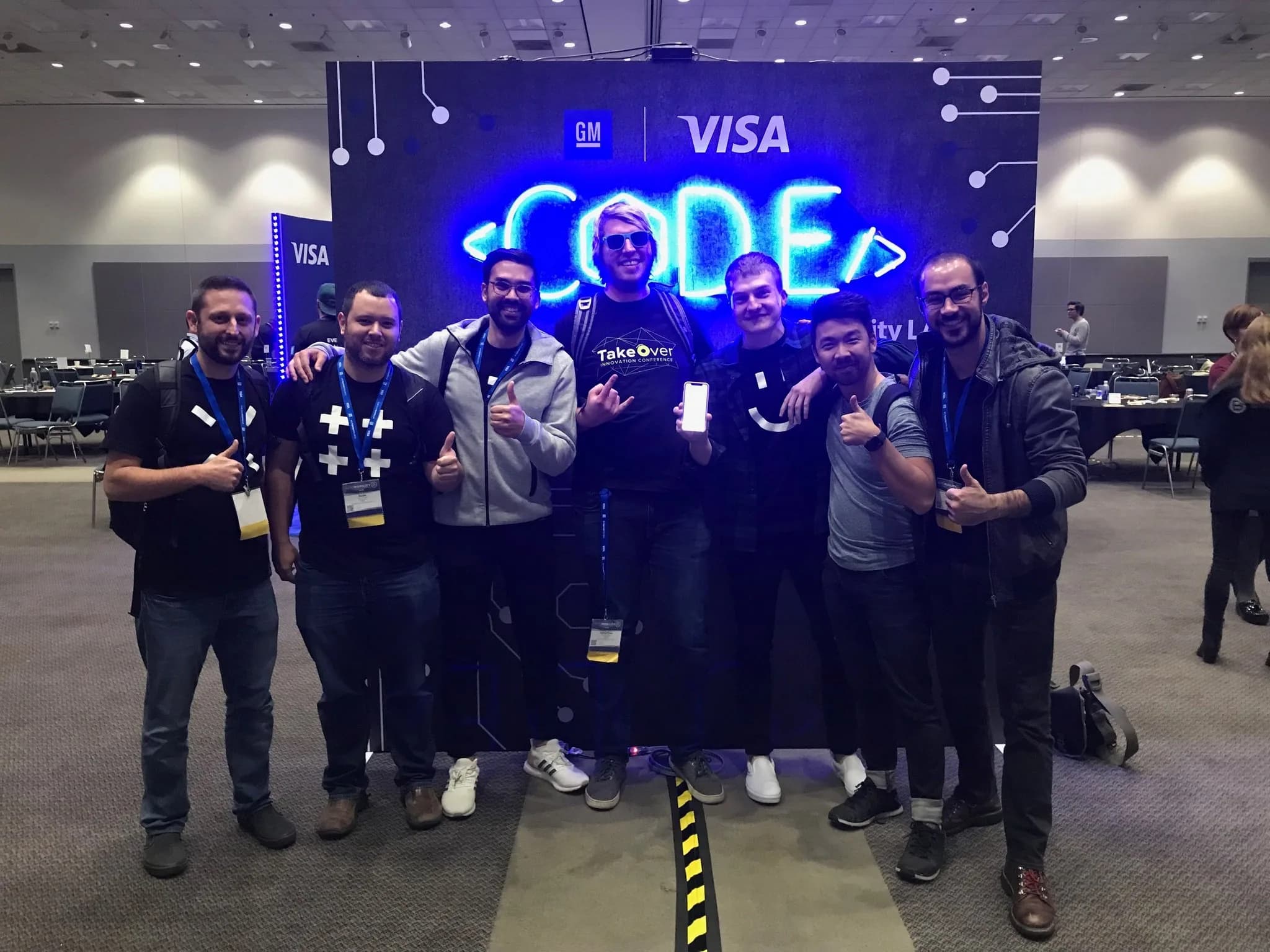 TribalScale team at the AutoMobility LA hackathon venue.